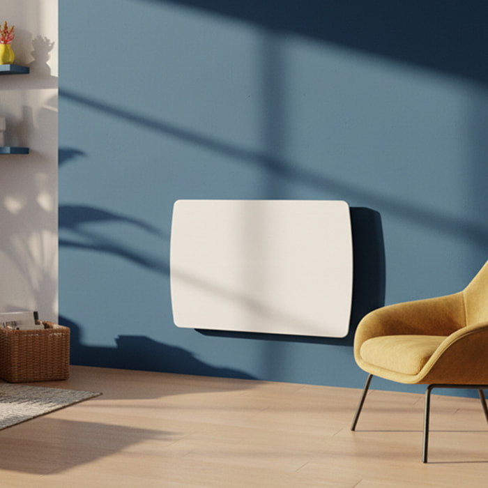 Radiateur inertie fonte en VERRE Blanc 1000w