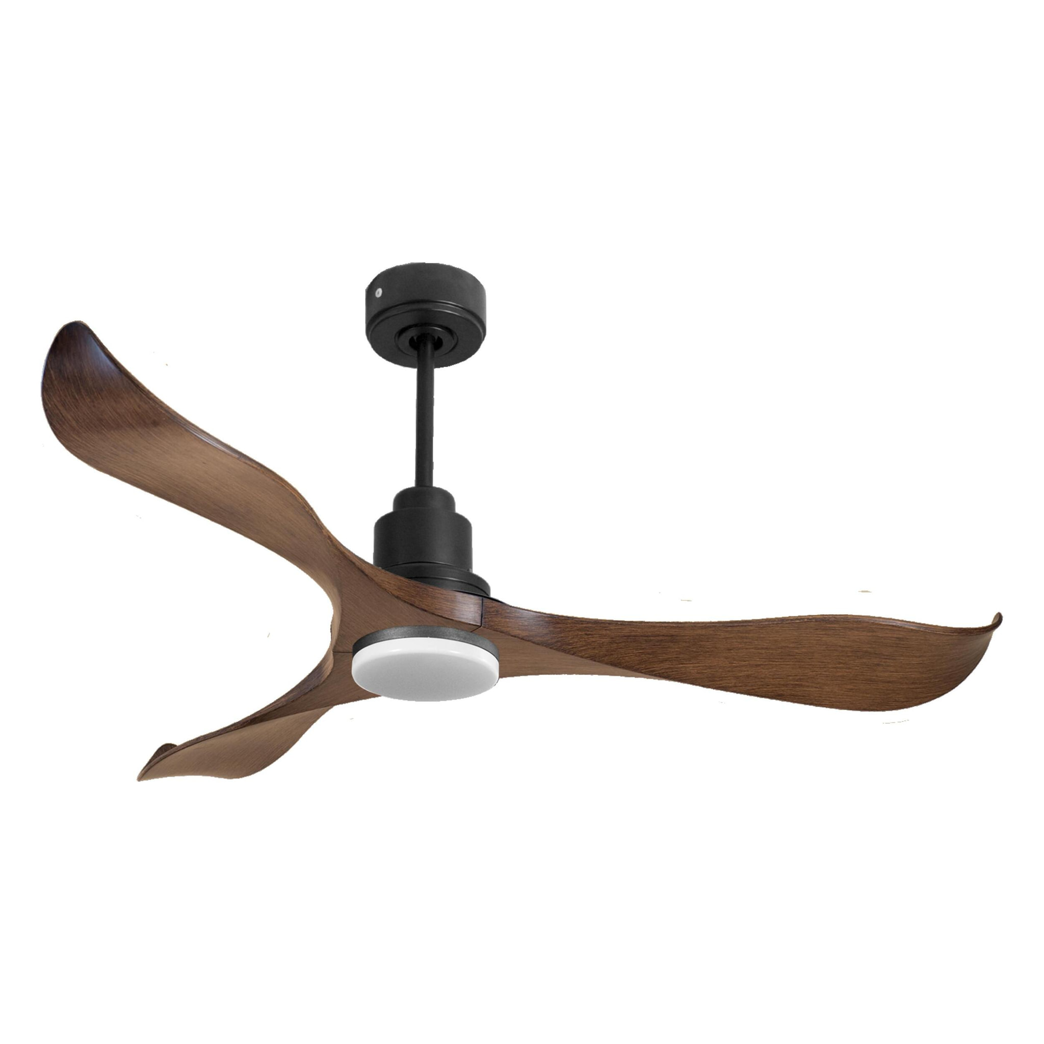 Ventilateur de plafond Réversible  Thermostat Dimmable Wifi Moteur à courant continu Toits en pente Télécommande Lumière à trois tons Adaptateur 2/3 Lames