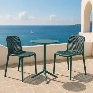 Tavolo alto da esterno in polipropilene 60x60x75cm verde – Coimbra