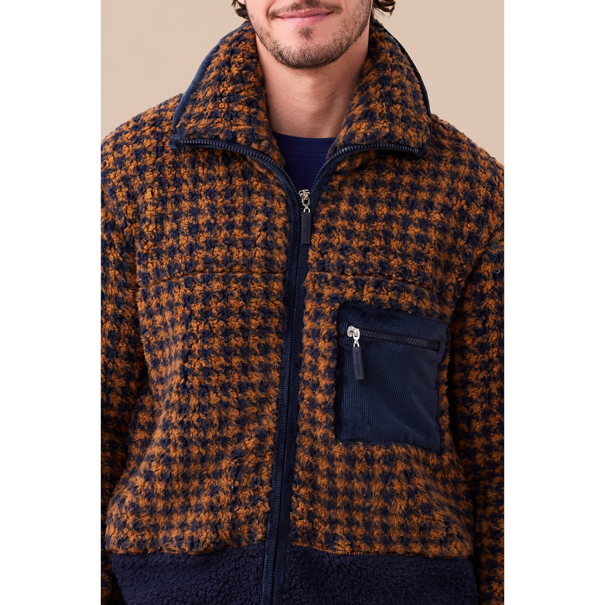 Giacca uomo eco-pelliccia articolo pied-de-poule. Noidinotte