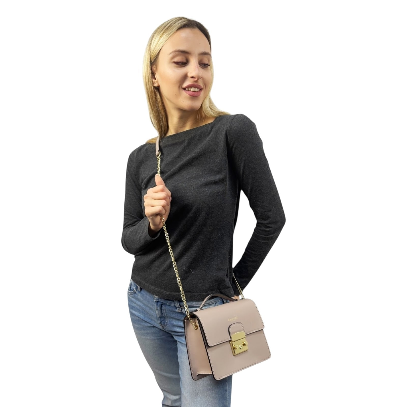 Borsa a tracolla Cheval Firenze Isabella Rosa Cipria