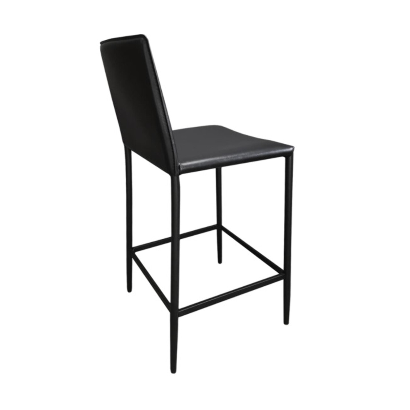 Chaise de bar avec dossier en simili & piétement en métal - SANDY