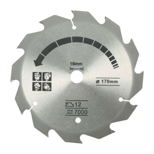 Scie circulaire 1250W 66mm avec lame de scie extra