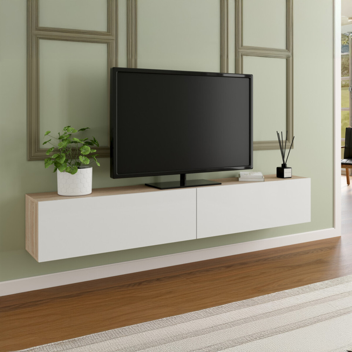 Meuble TV suspendu Michigan L180cm