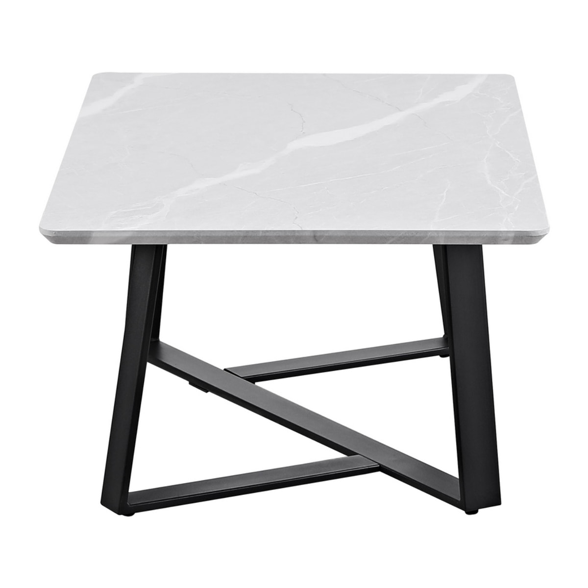 Tavolino da caffè con top grigio chiaro e gambe nere 90x55x35 cm - Valencia