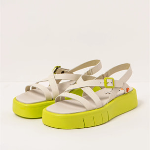 Sandalias 1853 NAPPA CREAM-PISTACHO/ MALAGA color Cream-pistacho