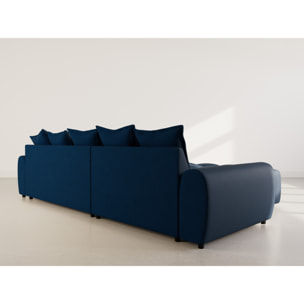 Adelaide - canapé d'angle réversible 4 places en tissu texturé - Bleu