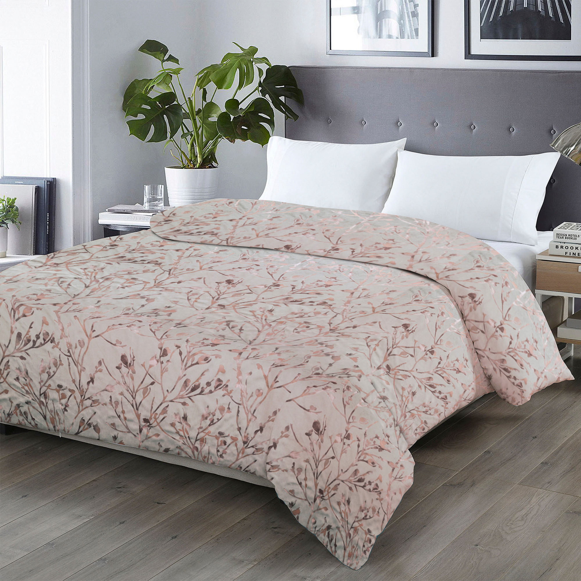 TRAPUNTA INVERNALE VELLUTO LETTO MATRIMONIALE DIS. LIVIA BEIGE MADE IN ITALY