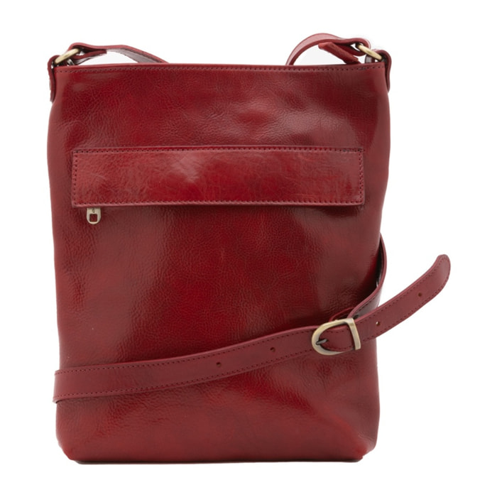 Borsa a tracolla uomo in vera pelle - Modello False - Made in Italy - 26.0 x 34.0 x 5.0 cm
