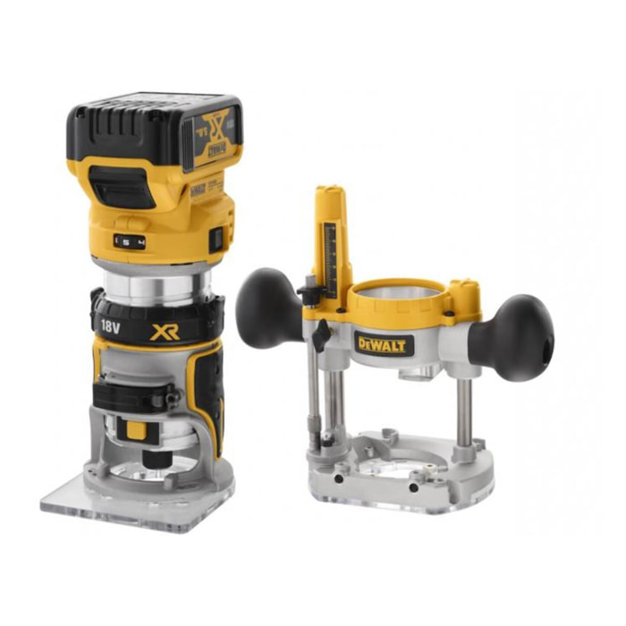 Affleureuse-défonceuse XR 18V DEWALT - 2 batteries 18V5Ah - pince 6-8 mm + accessoires - coffret Tstak - DCW604P2-QW