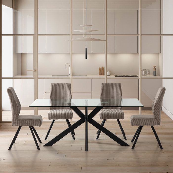 Lot de 2 chaises en velours côtelé - LAGOM
