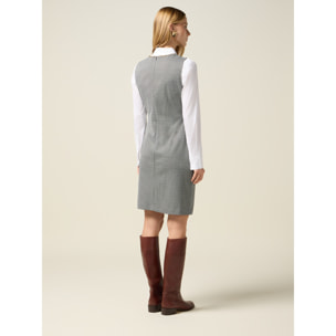 Oltre - Vestido tubo pata de gallo - Gris