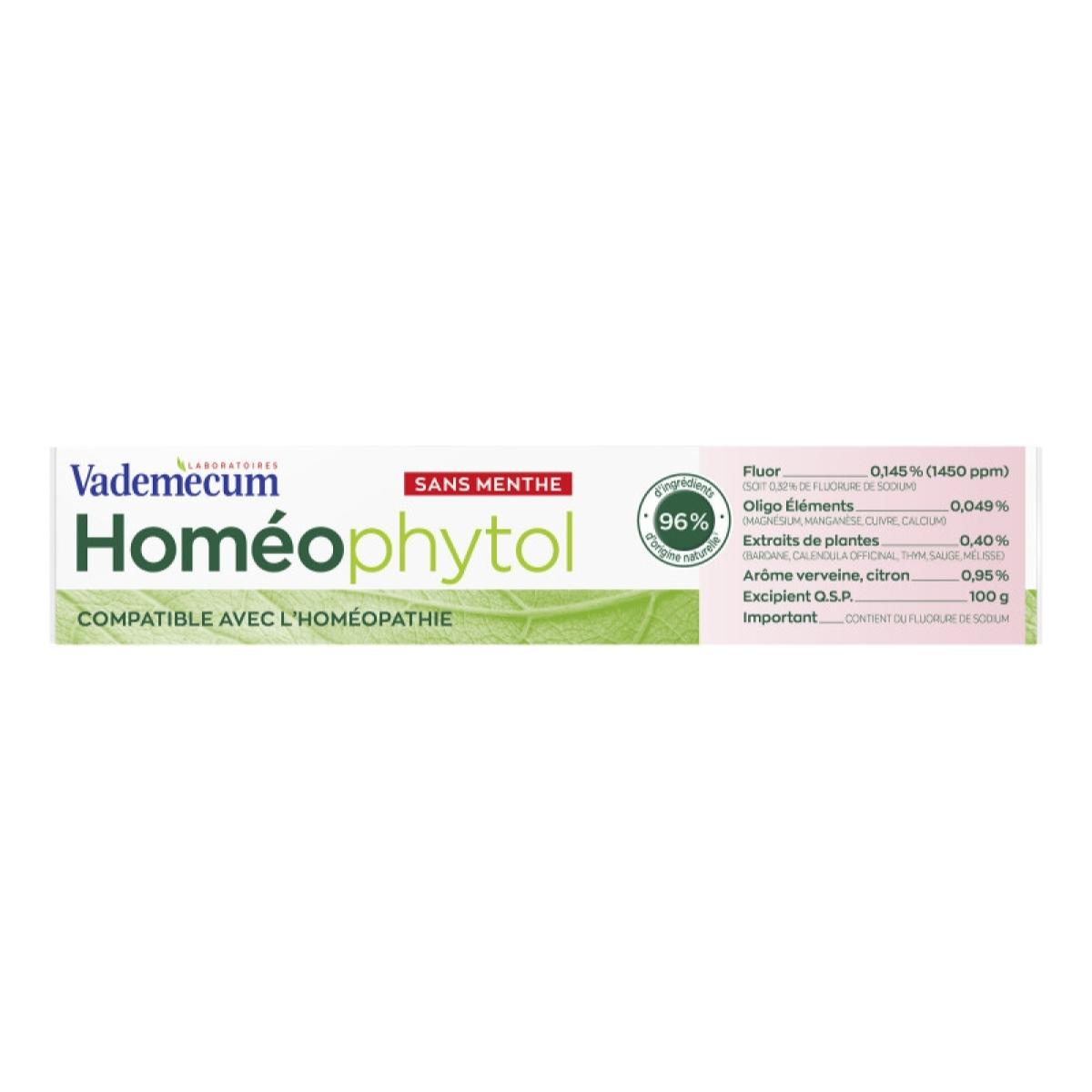 Pack de 6 - Vademecum - Dentifrice - Homéophytol - 75 Ml
