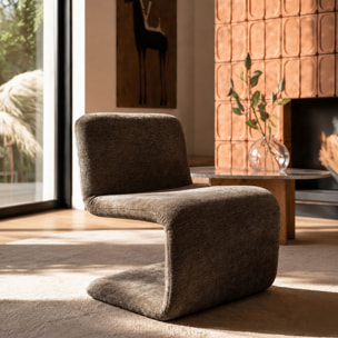Fauteuil en tissu chenille cacao AXO