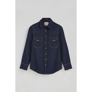 Camisa vaquera azul de corte relajado