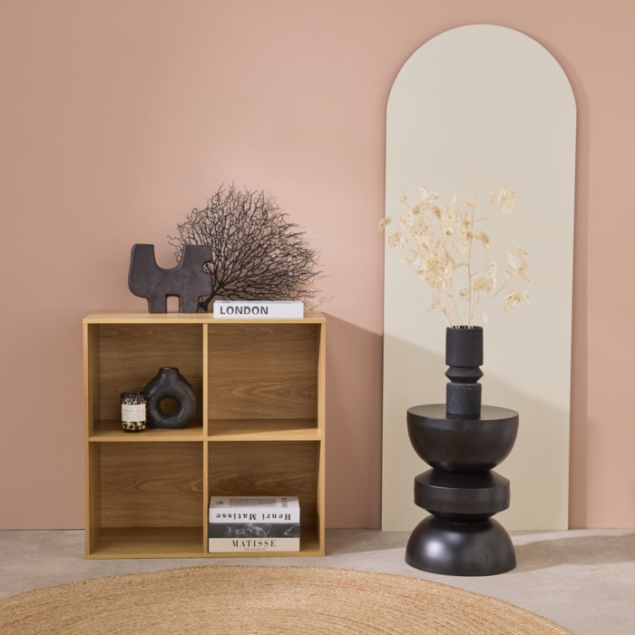 Etagère. bibliothèque. module de rangement décor bois chêne 4 compartiments L 70 x P 35 x H 70cm - Kompo