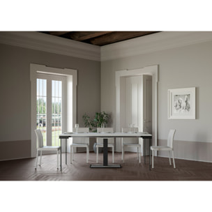 Consolle allungabile 90x40/196 cm Capital Small Evolution Bianco Frassino telaio Antracite