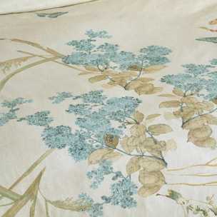 Housse de couette pur coton lavé imprimé beige Caprices parchemin