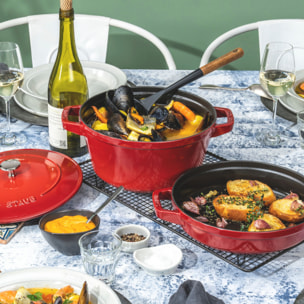 3-pcs, Set empilable, Cerise