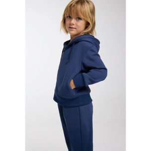 Chándal deportivo de niña afelpado chaqueta y pantalón recto marino