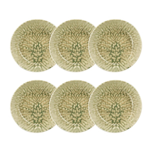 Lot de 6 coupelles vertes en grès 600ml JADE