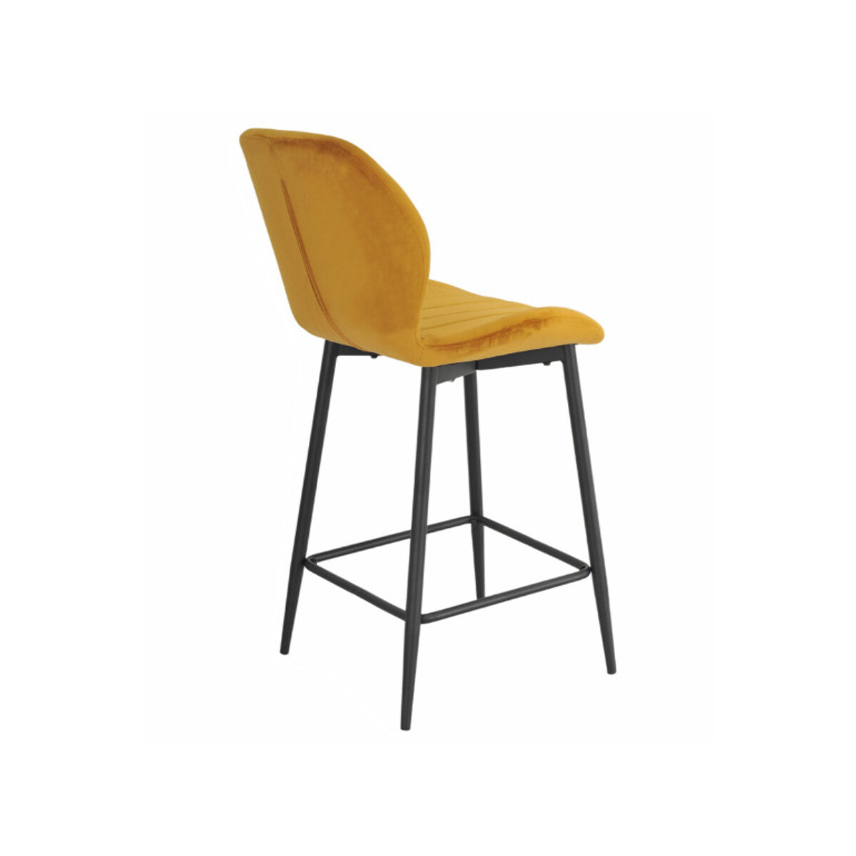 Chaise de bar en velours avec pieds en métal noir - FAUSTINE 2