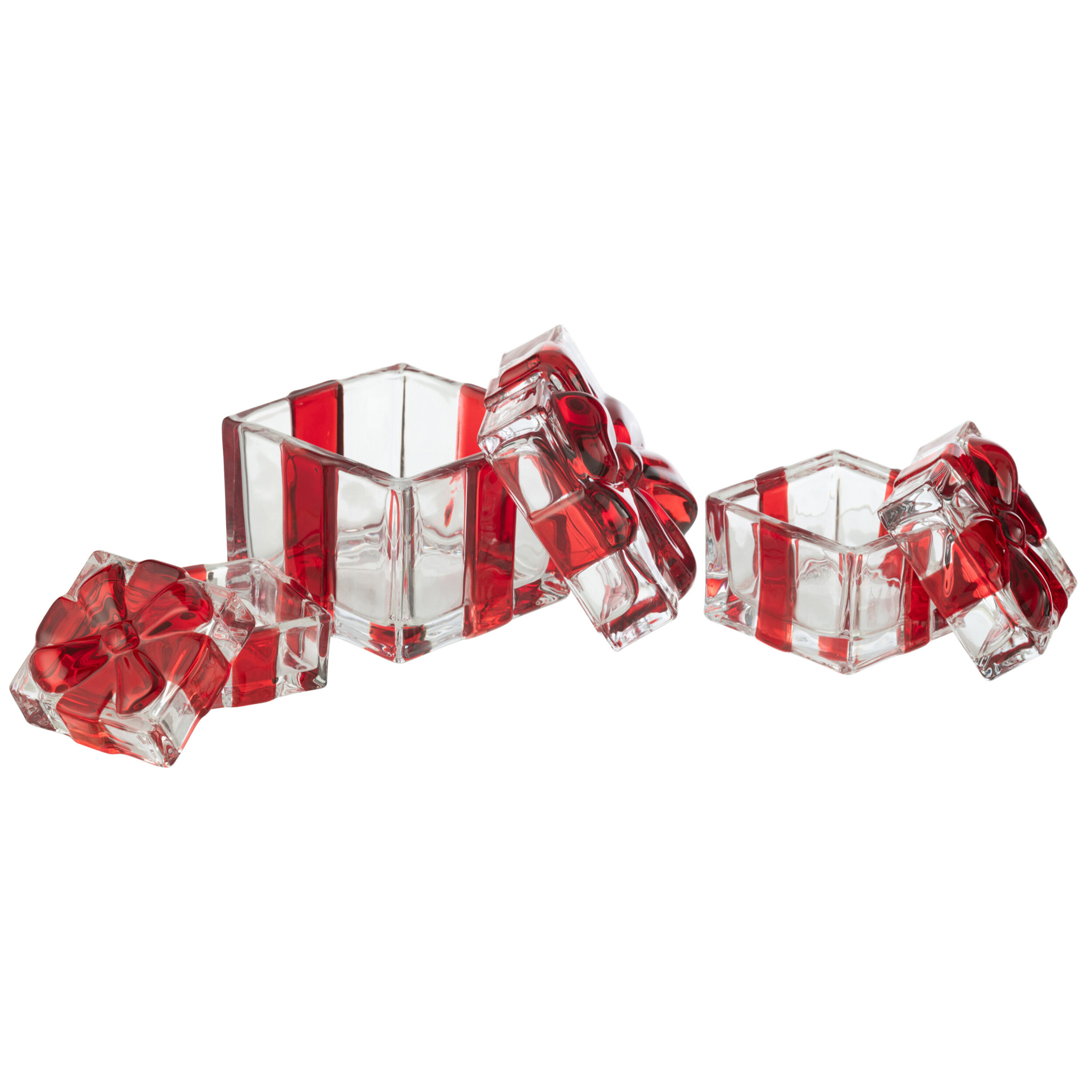 J-Line pot de conservation/photophore Cadeau- verre - rouge - large