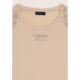 T-shirt manica lunga con fondo asimmetrico