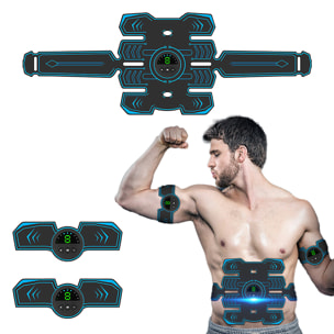 Estimulador electrónico y masaje EMS inteligente O88Q. Para abdominales, brazos y piernas. Batería recargable.