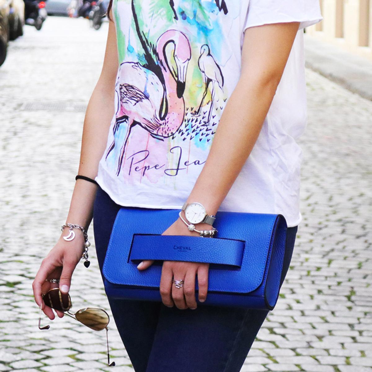 Pochette Cheval Firenze Hamal Blu