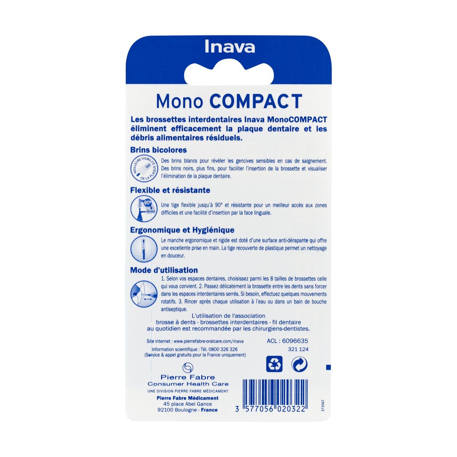 Inava MonoCompact - Brossette Interdentaire Bleue (ISO 1)