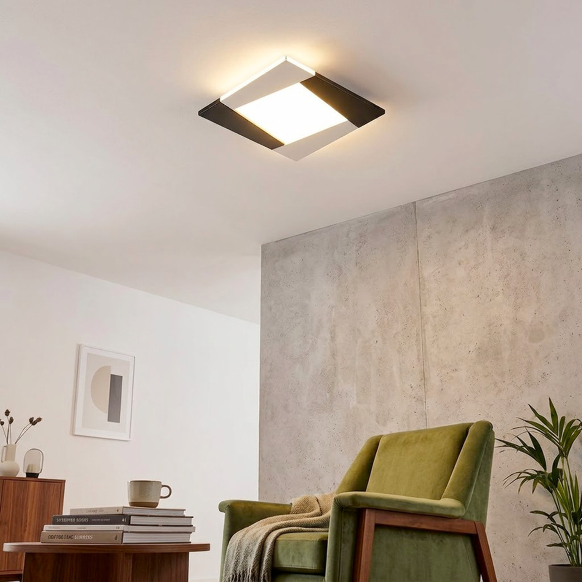 Plafoniera con diffusore in vetro