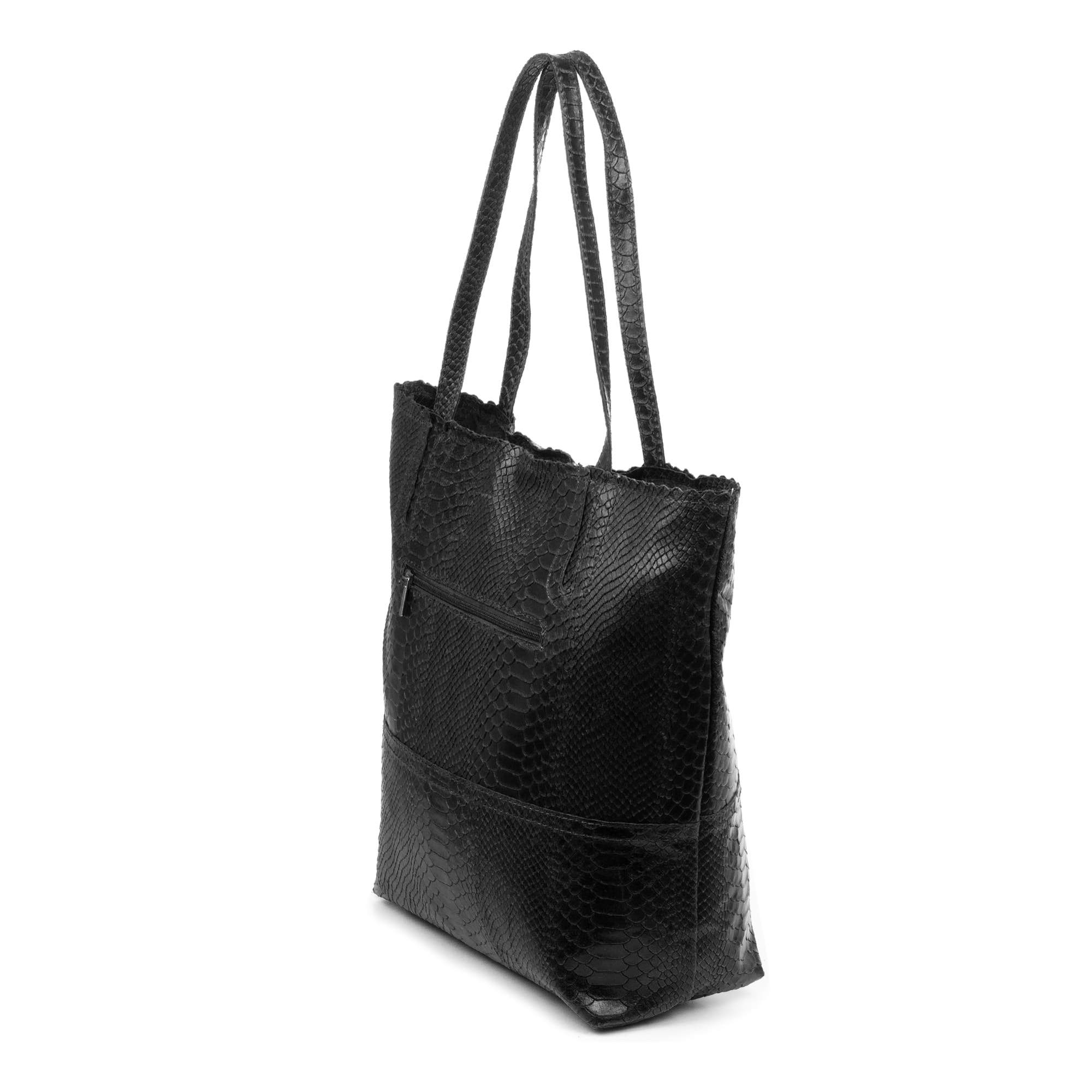 Venera Bolso de hombro Mujer.Piel auténtica Gamuza Grabado Serpiente