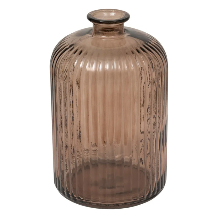 Vase "Luz" verre recyclé marron H23cm