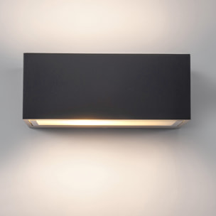 LedsC4 Aplique LED Exterior Doble Emisión 300mm, 4216 Lúmenes, IP66, Aluminio Gris Urbano, Luz Blanca Neutra 4000K, Ideal para Fachadas y Jardines