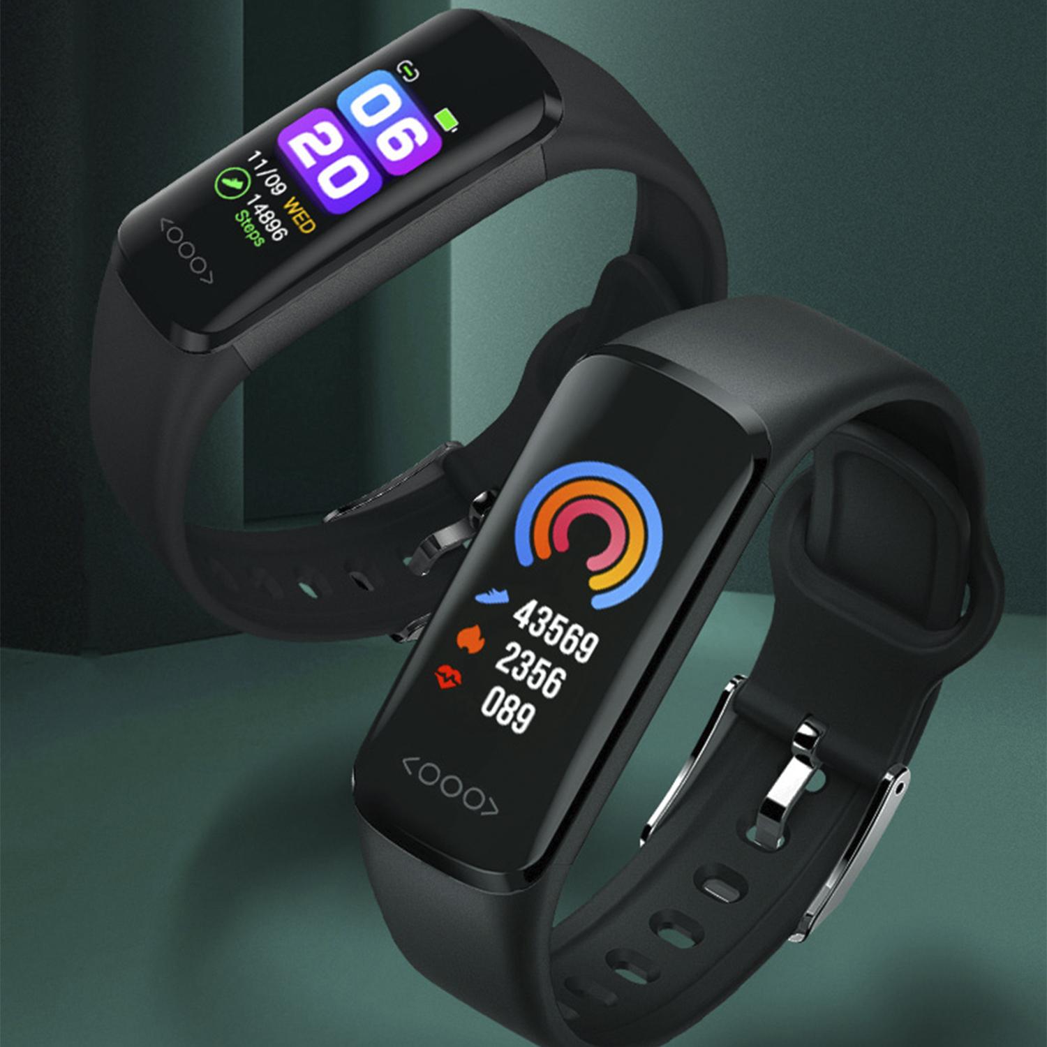 Bracciale intelligente TK30 con misuratore di temperatura corporea, multisport, frequenza cardiaca e pressione arteriosa.