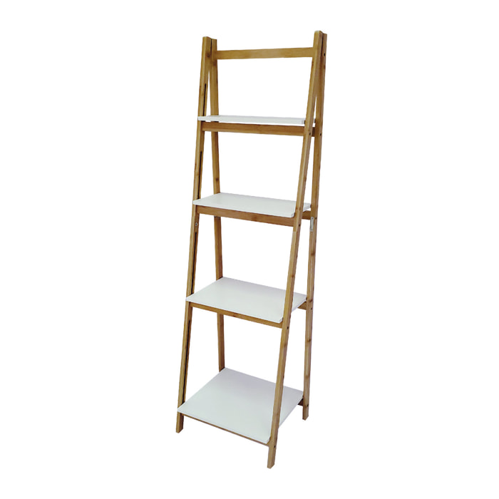 Lila - scaffale in bamboo ed mdf a 4 ripiani