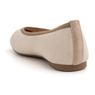 Ballerina classica micro-intrecciata bicolore - BEIGE