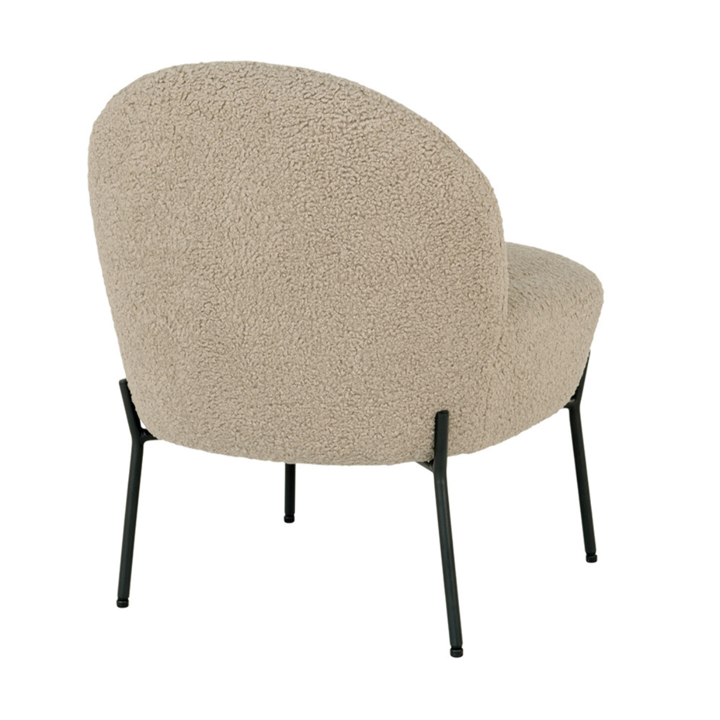 Renato - fauteuil avec pieds en acier - en tissu bouclette - Beige