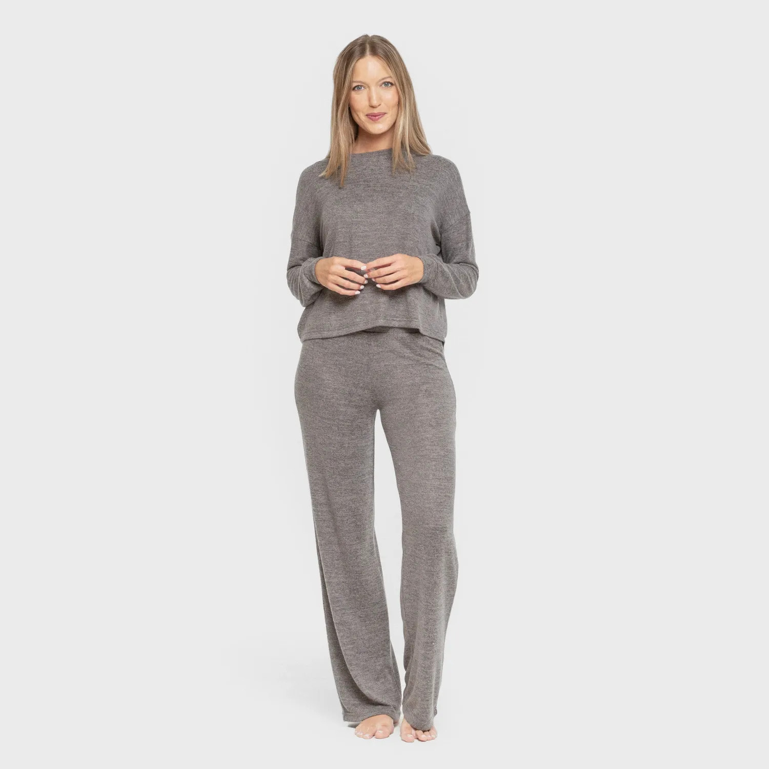 Pijama angorina liso gris marengo