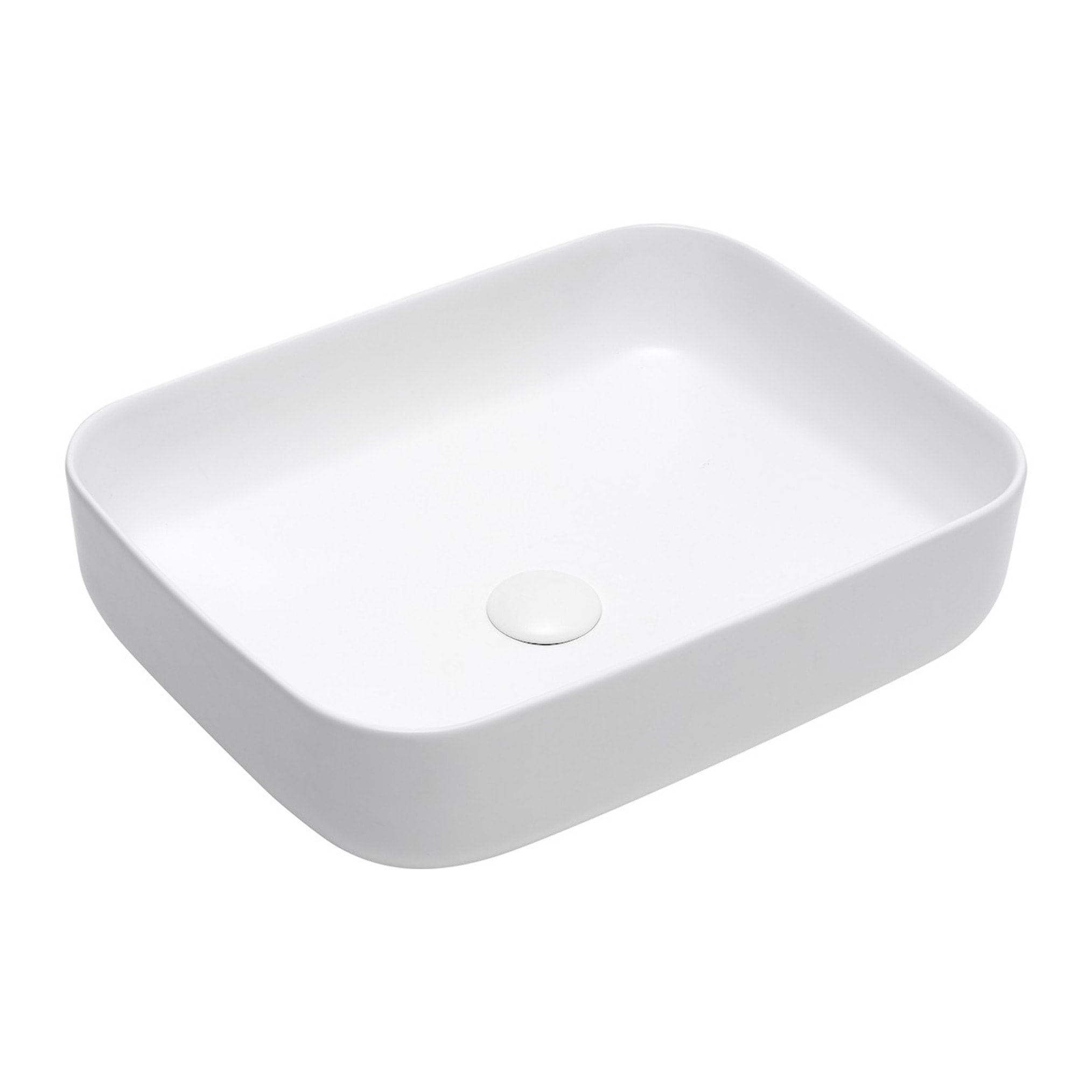 Vasque à poser rectangulaire en céramique 50 x 39 cm - blanc mat - sans trop-plein - SAT Infinitio