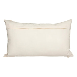 Coussin "Macra" en macramé blanc ivoire 30x50cm