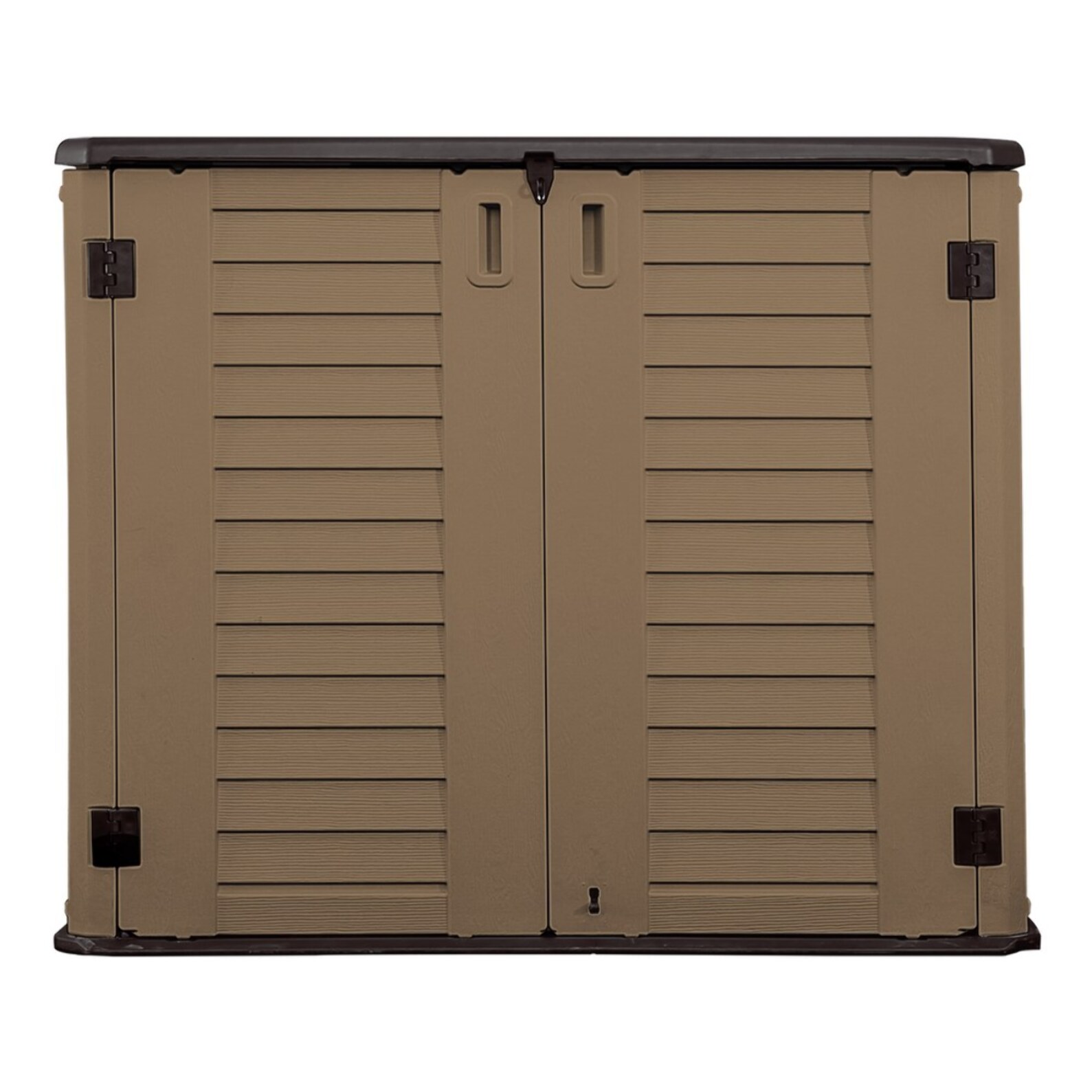 Armadio contenitore basso in resina marrone 125x73x104 cm – Andy