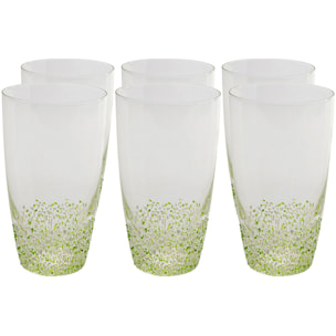 Verres à eau Confetti verts set de 6 Kare Design