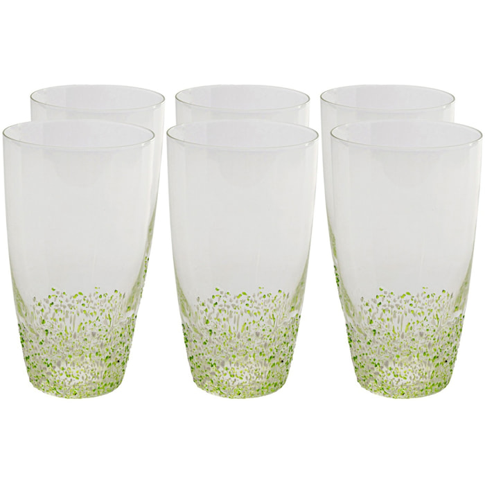 Verres à eau Confetti verts set de 6 Kare Design
