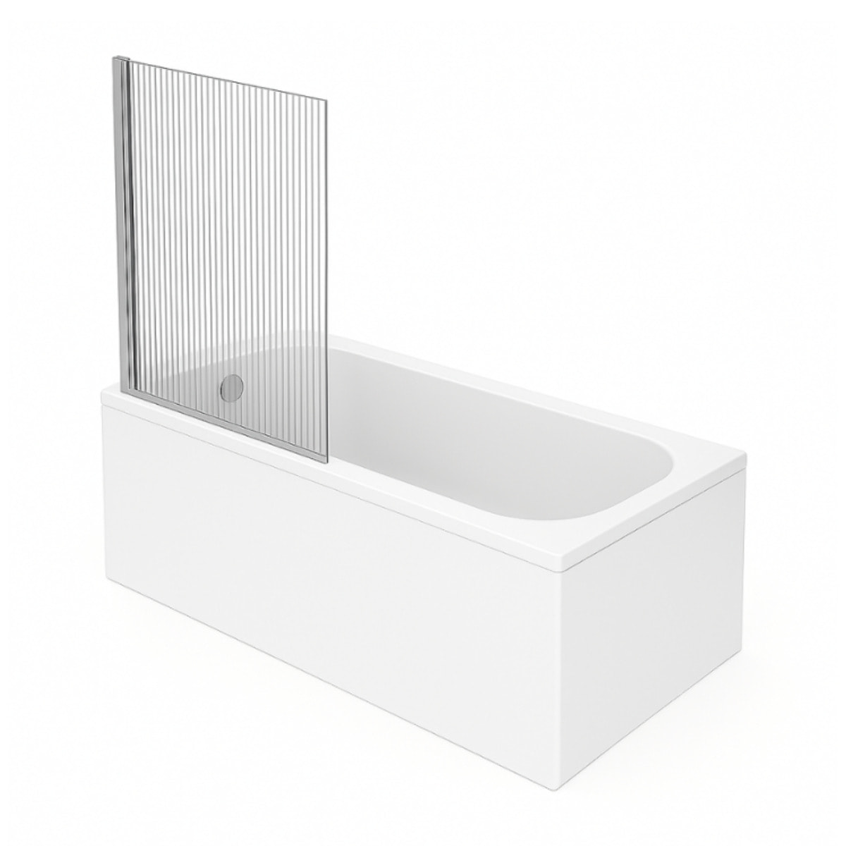 Baignoire droite Oberon quaryl 160 x 75 cm  + Pare bain gauche AURYS Raywall chromé