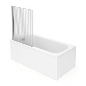 Baignoire droite Oberon quaryl 160 x 75 cm  + Pare bain gauche AURYS Raywall chromé