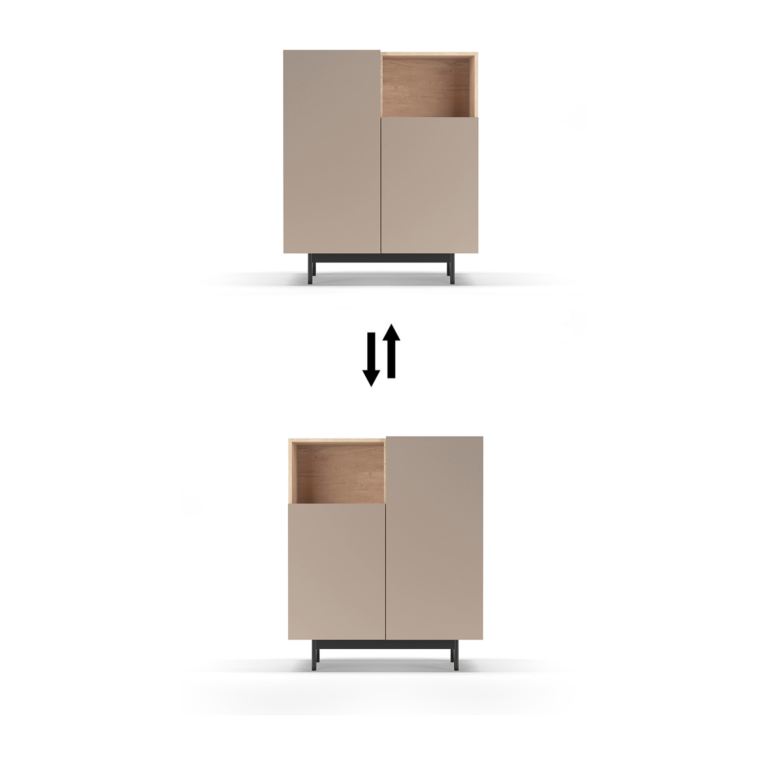 Aparador 1 hueco Printed roble y arena 110x90x34 cm