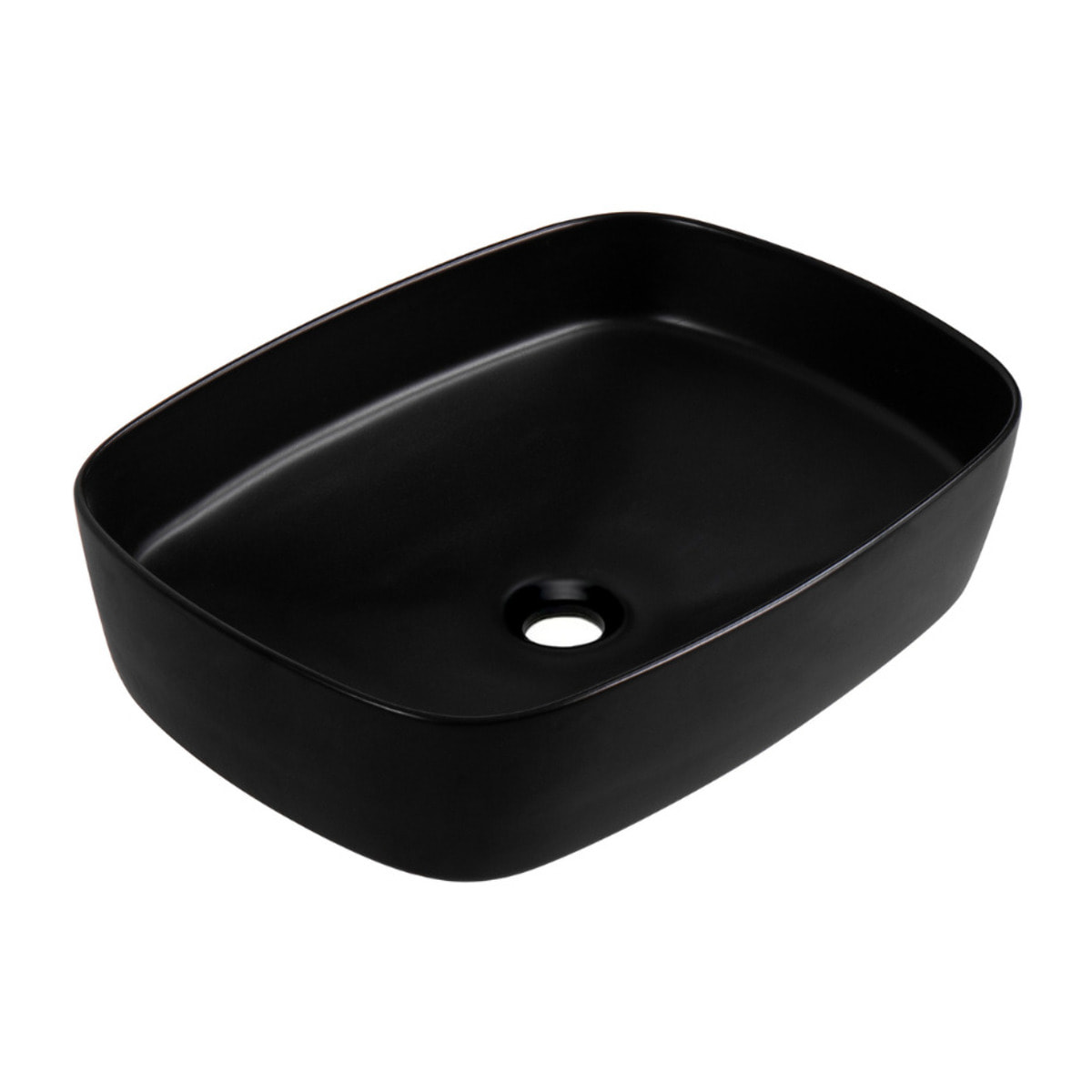 Vasque à poser rectangulaire 50 x 37,5 cm - noir mat - sans trop-plein - PixL Ceramia