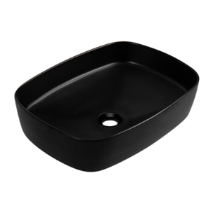 Vasque à poser rectangulaire 50 x 37,5 cm - noir mat - sans trop-plein - PixL Ceramia